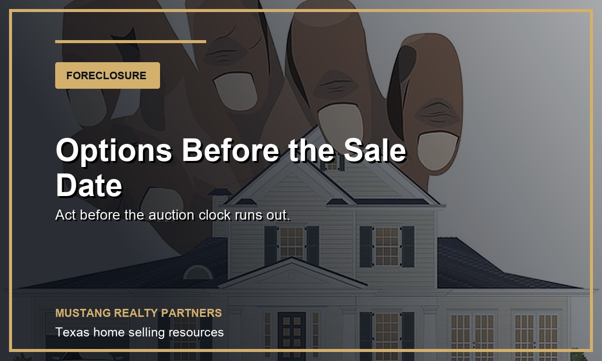 Foreclosure options before the sale date